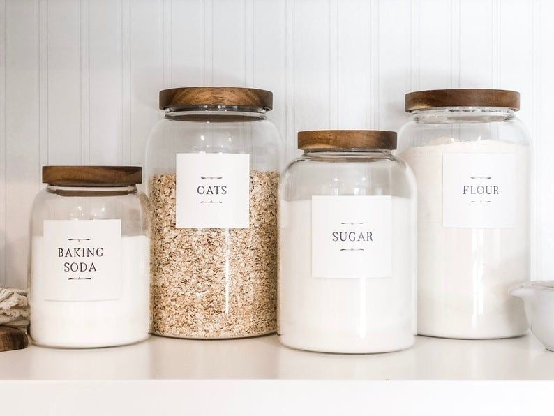 1pc wood lid glass airtight storage bottles