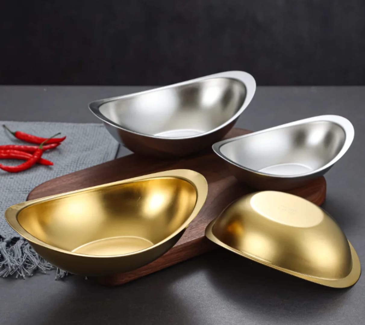 Modern Stainless Steel Serving Bowls