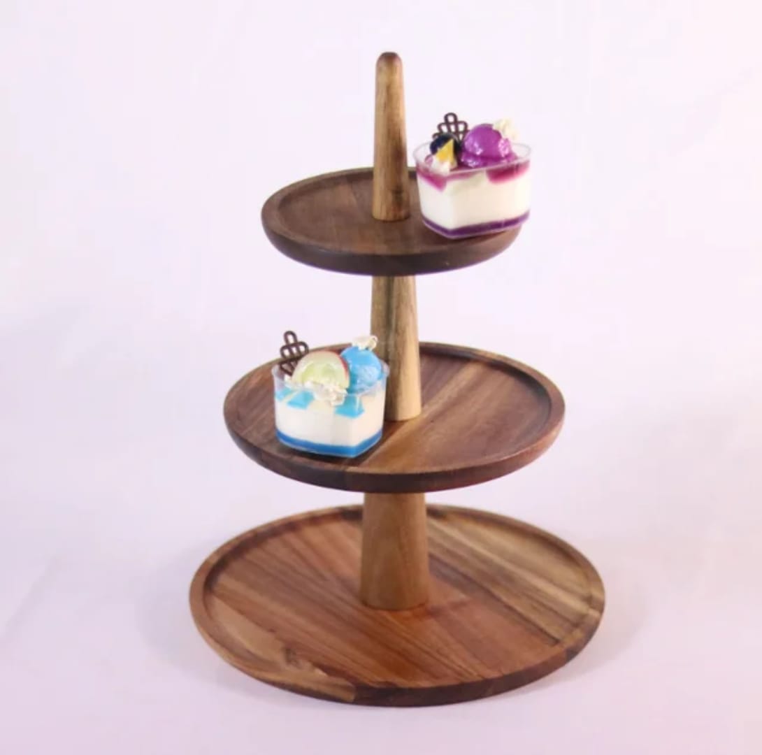 3-Tier Wooden Serving Stand