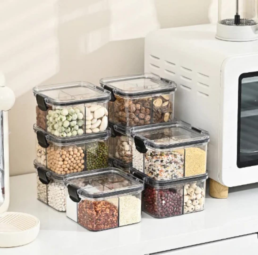 4-Compartment Transparent Storage Box