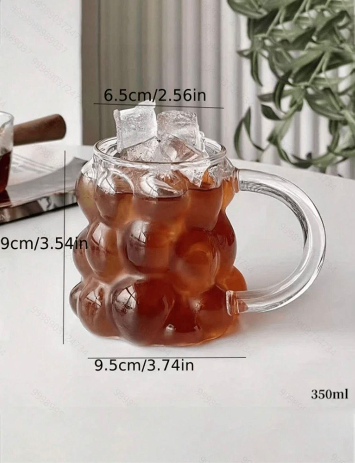 1pc 350ml Coffee Glass Mug Glass Heat Resistant