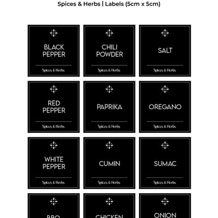 Stylish Kitchen Labels ( 5x5 )