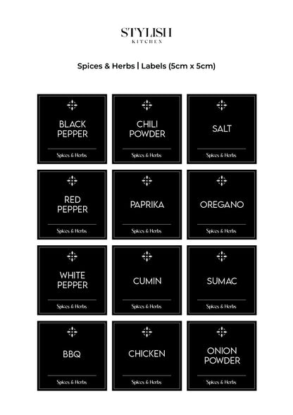 Stylish Kitchen Labels ( 5x5 )