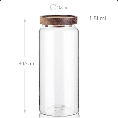 1.8 L Borosilicate Glass Storage Jar