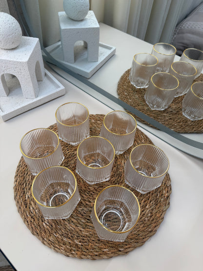 12 pcs Cups With Gold Rim
