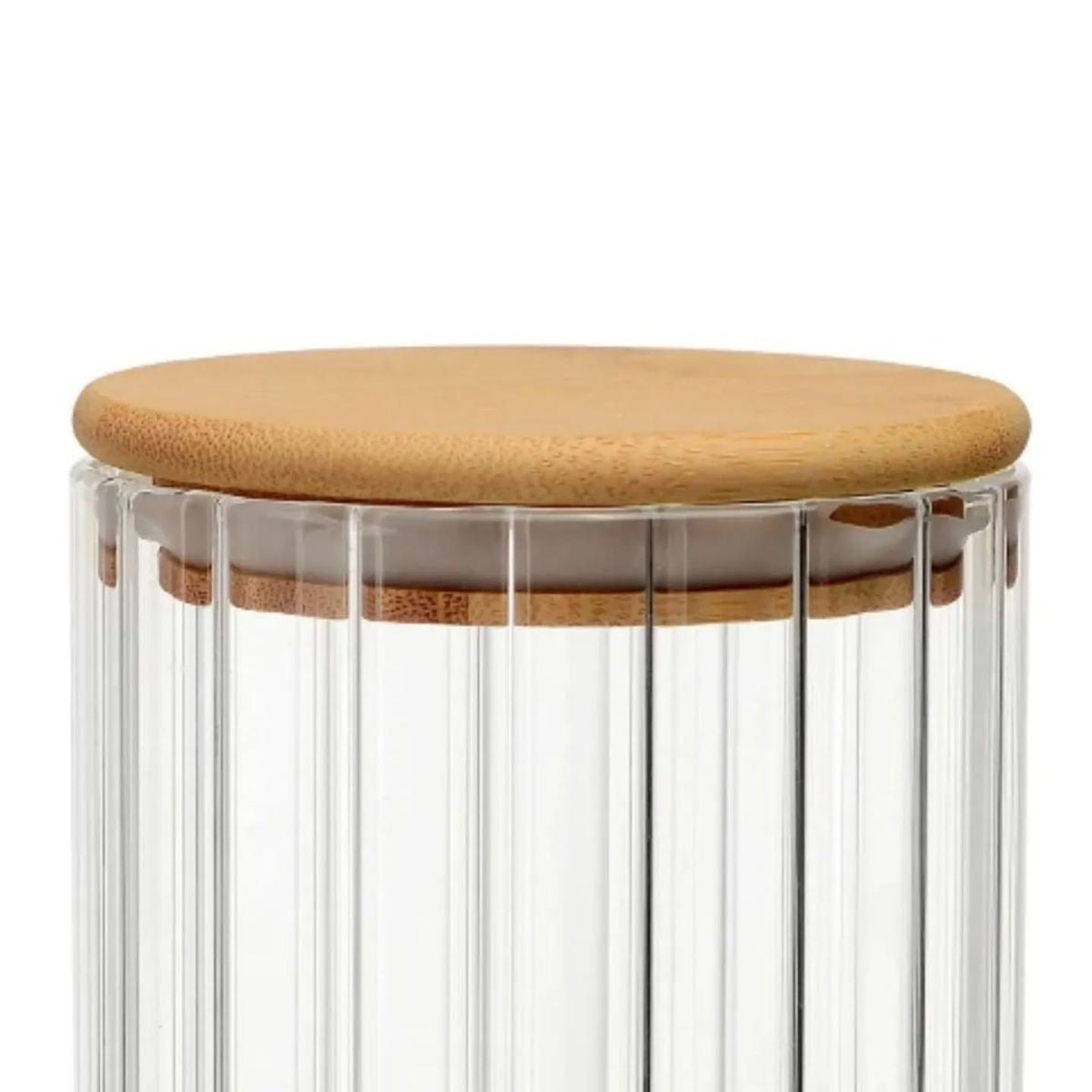 8x13cm Glass Storage Jar With Wooden Lid