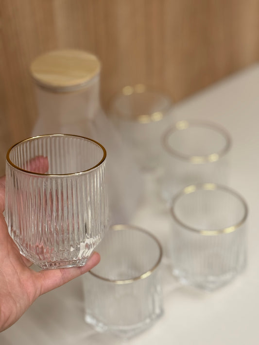 7pcs set of Glass Bottle With 6 Cups