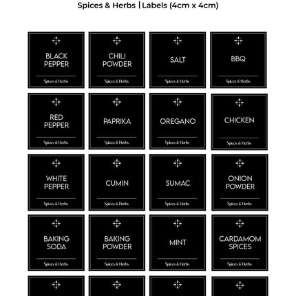 Stylish Kitchen Labels (4x4)