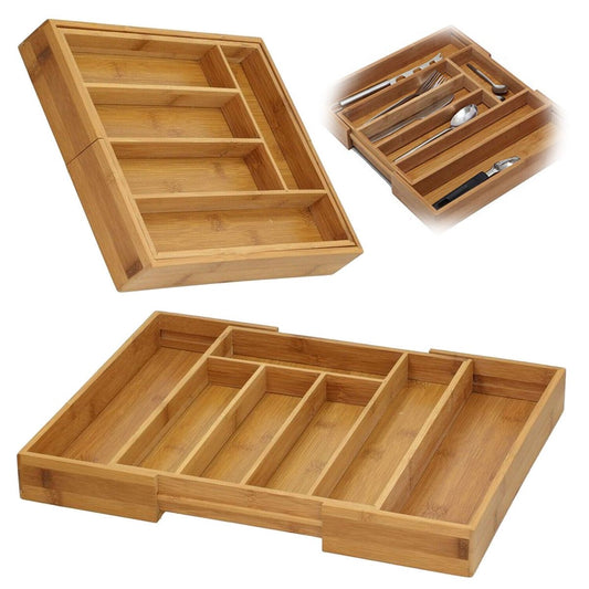 Bamboo Drawer Organizer – Multi-Section Storage