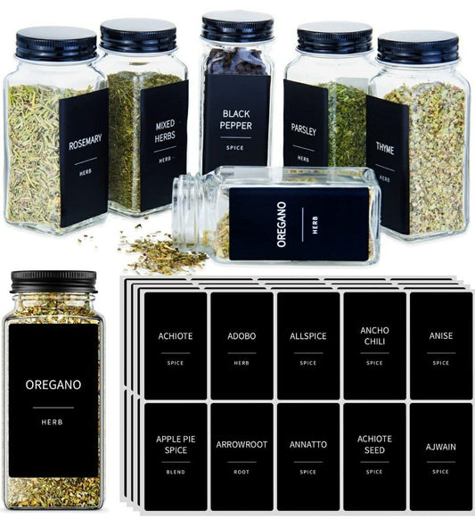 120ml Black Glass Spices Jars