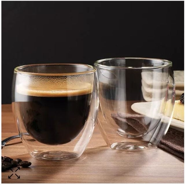 80ml Double Glass Cups