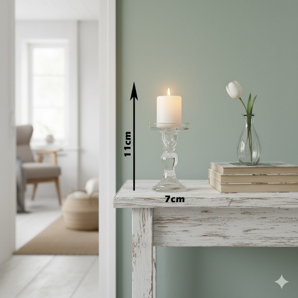 2pcs-Crystal Glass Candle Holders