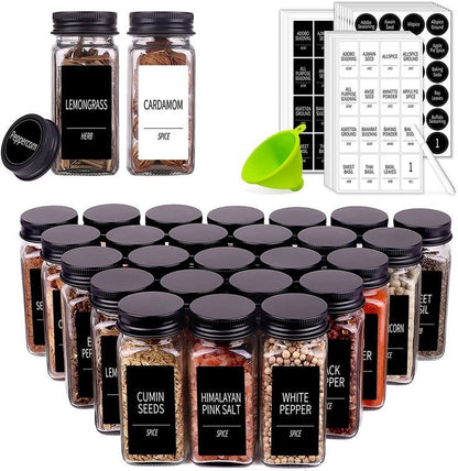 12 pcs Black Spices Jars with Iron stand