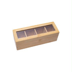 Bamboo Tea Organizer Box with Transparent Lid