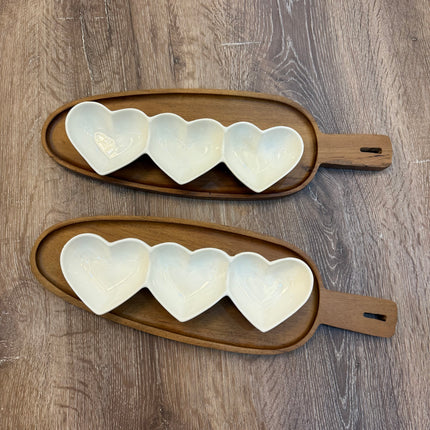 1pcs Ceramic 3 Hearts Bowl