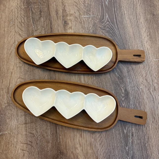 1pcs Ceramic 3 Hearts Bowl