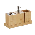 3-Piece Bamboo Bathroom Organizer Set