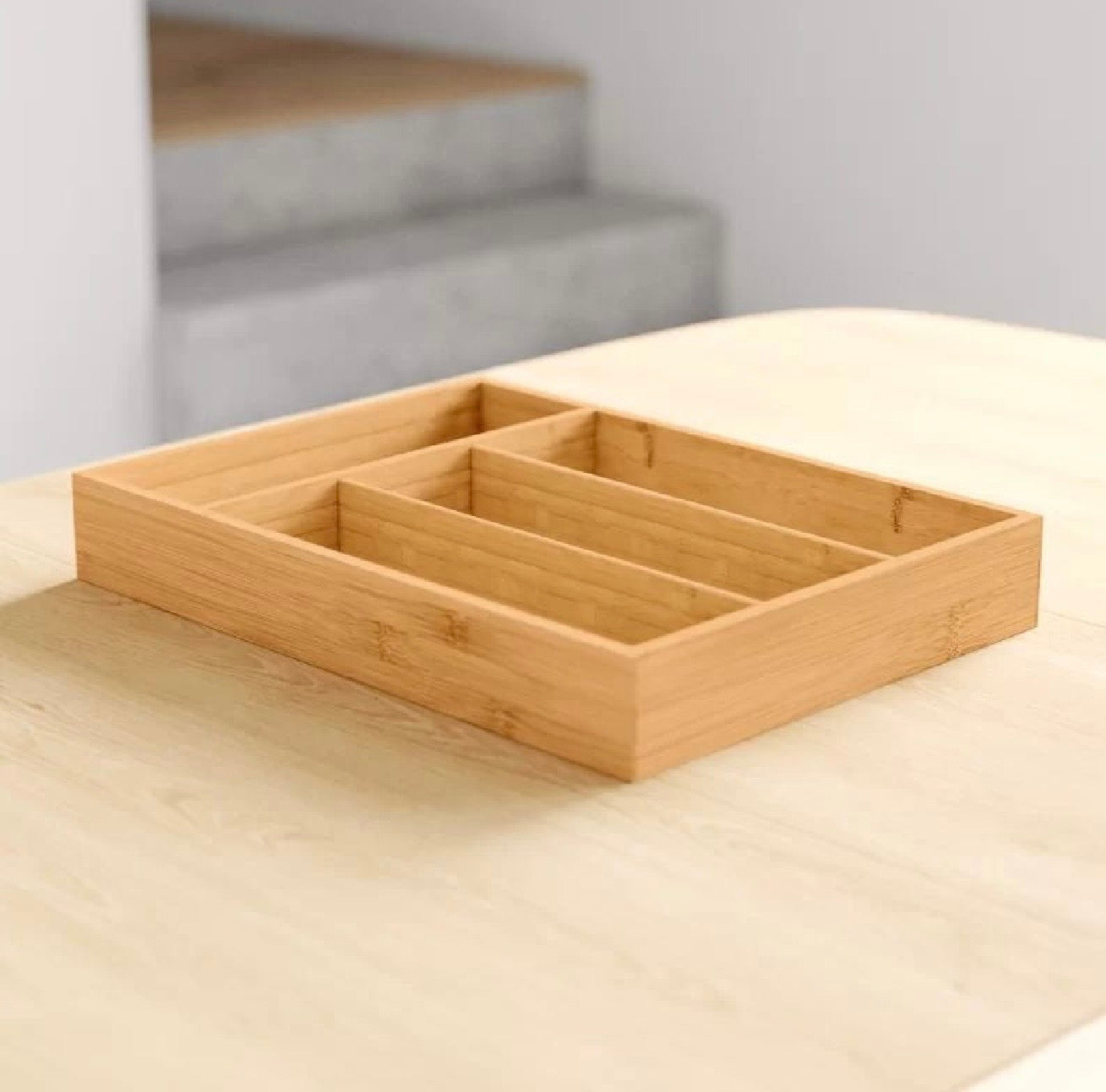 Bamboo Cutlery Organizer
