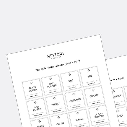 Stylish Kitchen Labels (4x4)
