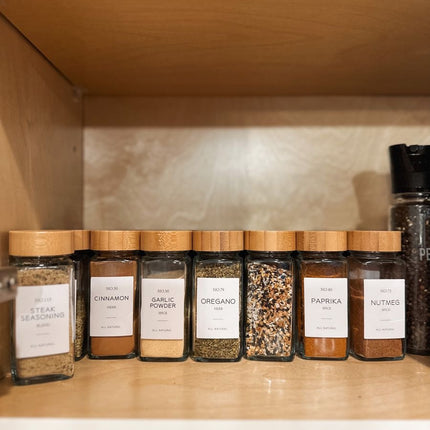 Jar Spices Shaker Bamboo Lid