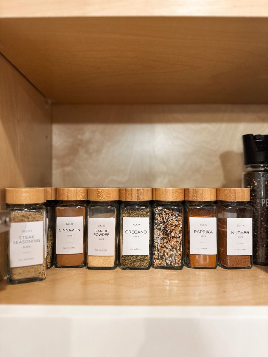 Jar Spices Shaker Bamboo Lid