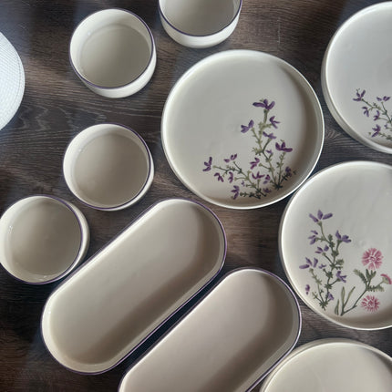 Purple Flower Ceramic Set