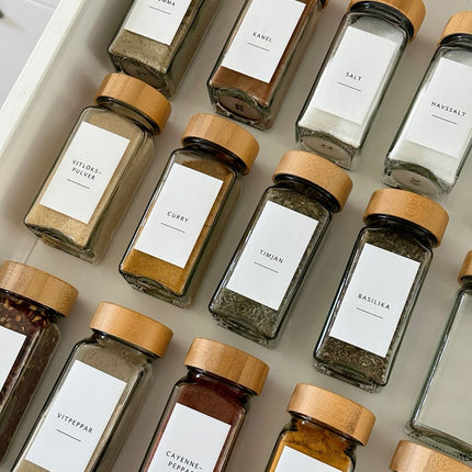 Jar Spices Shaker Bamboo Lid