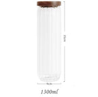 1300ml Glass Storage Jar With Wood Lids