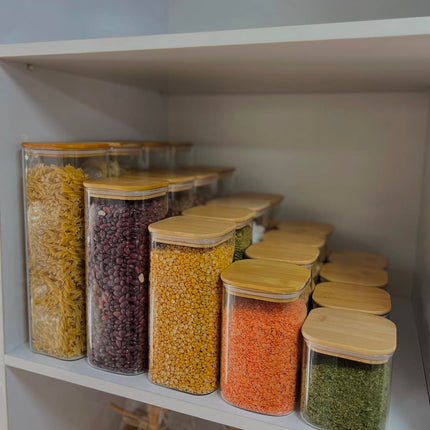 Square Glass Jars with lid