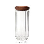 1000ml Glass Storage Jar With Wooden Lids