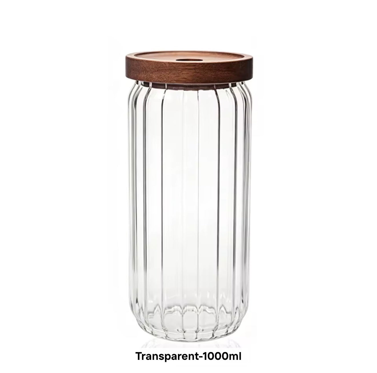 1000ml Glass Storage Jar With Wooden Lids