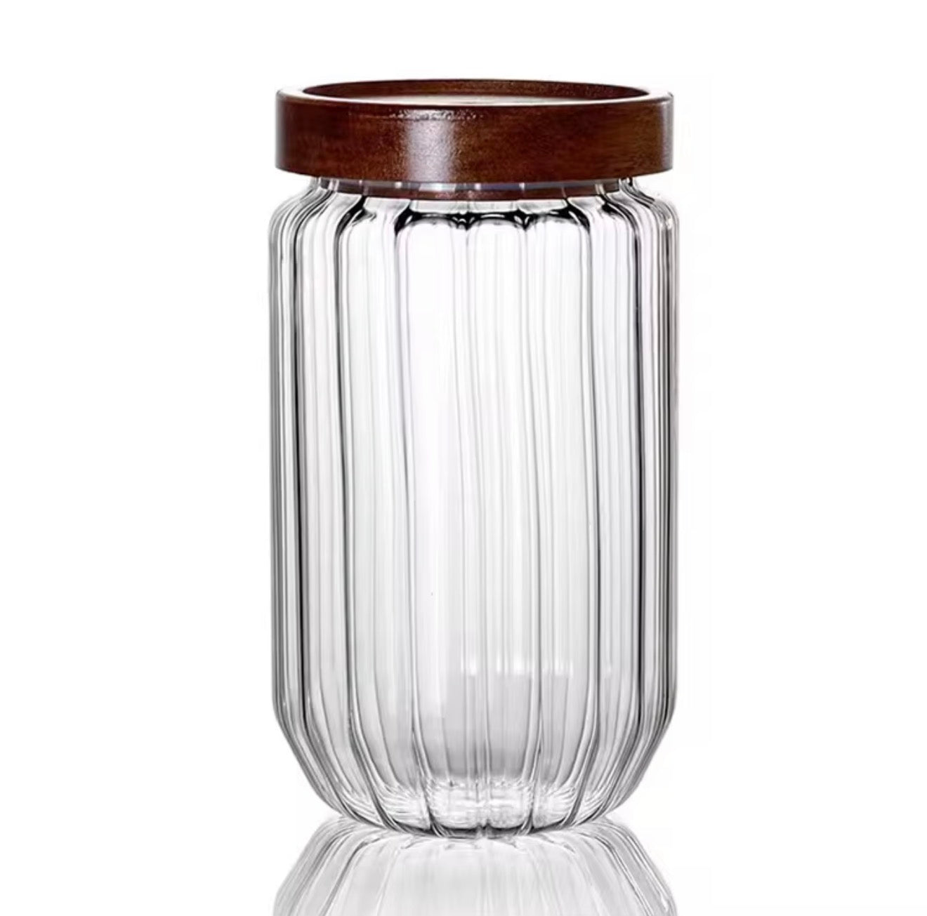 750ml Glass Storage Jar With Wooden Lids