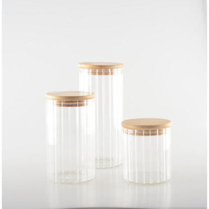 Wood Glass Jar with wooden lid