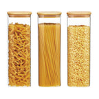 Stackable Glass Storage Jar with Bamboo Lids