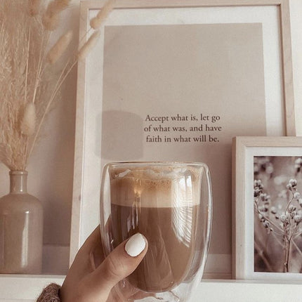 1pcs 450ml Double Glass Cup