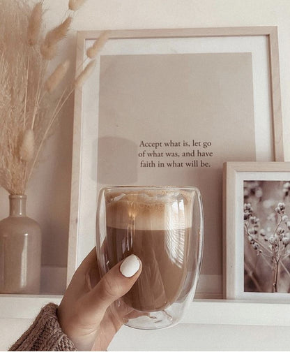 1pcs 450ml Double Glass Cup