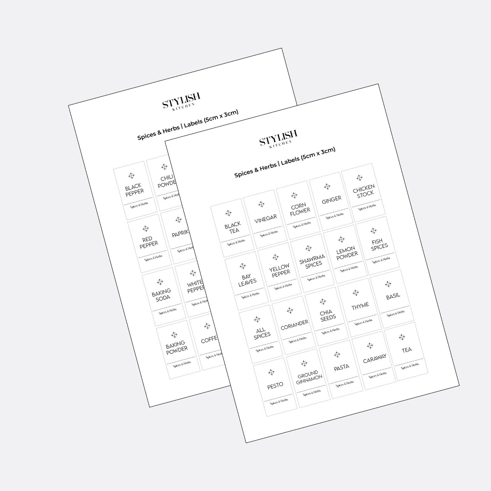 60 Labels Stylish Kitchen ( 5x3 )