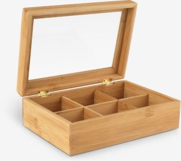 Bamboo Tea Box Organizer