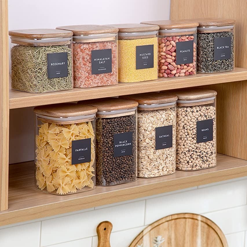 1 L Glass Storage Jar with Bamboo Lid