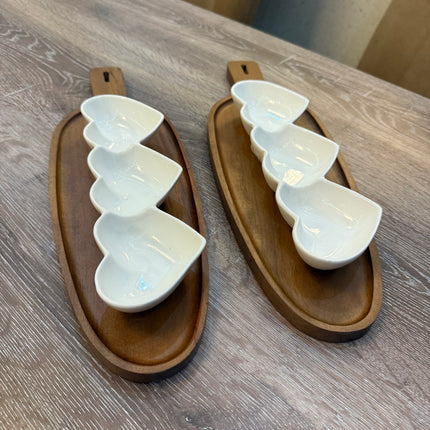 1pcs Ceramic 3 Hearts Bowl