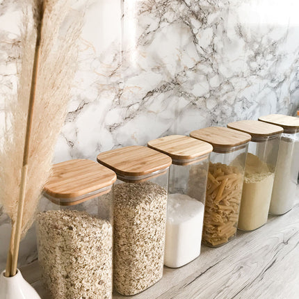 Square Glass Jars with lid