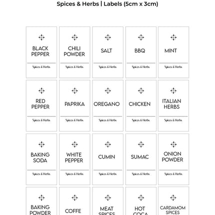 Stylish Kitchen Labels ( 5x3 )