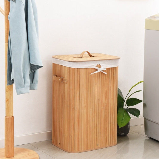 Bamboo laundry Basket and Rope Handel/Rectangle