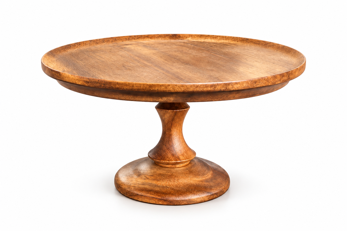 Elegant Wooden Pedestal Cake Stand