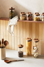 Glass Storage Jars with Wooden Lids
