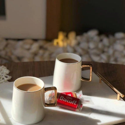 Elegant Nescafe Mugs with Gold Handel