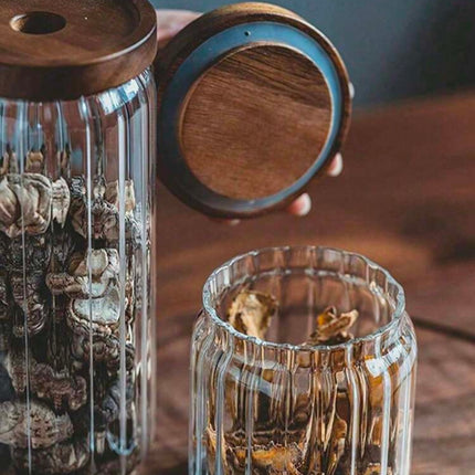 Wood Sealed Glass Jar
