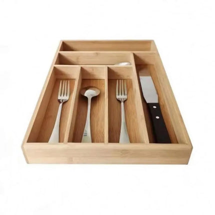 Bamboo Drawer Organizer – Multi-Section Storage