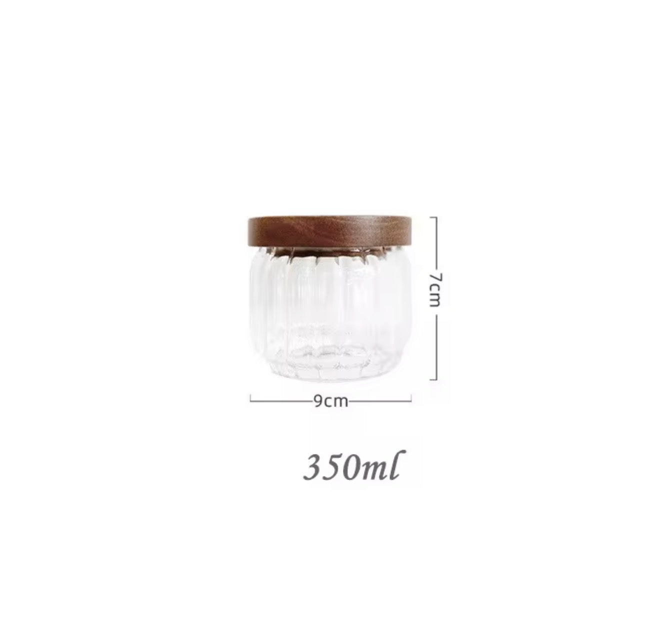 Glass Storage Jars Set with Wooden Lids