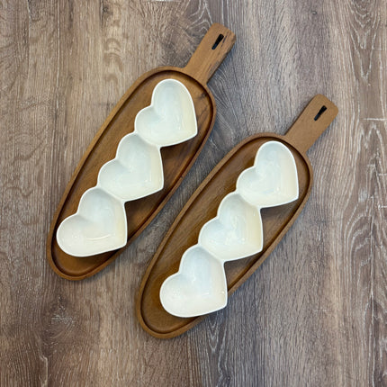 1pcs Ceramic 3 Hearts Bowl